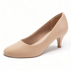 Greatonu Women's Round Toe Low Heels Closed Toe Dress Shoes, Size 10